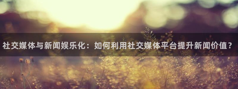 旺财284平台：社交媒体与新闻娱乐化：如何利用社交媒体平台提升新闻价值？